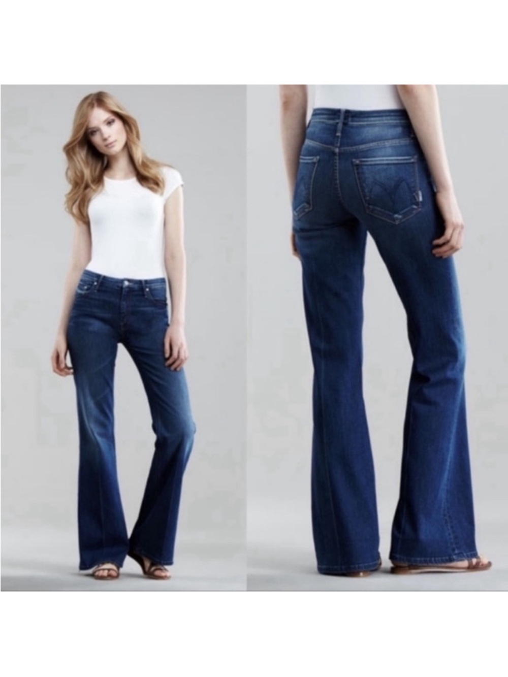 MOTHER The Mellow Drama Flare Jeans in Anchor Point Dark Wash, size 29